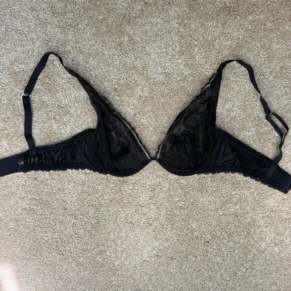 La Perla Black Lace Triangle Bra Underwire, size 32D - Picture 4 of 7